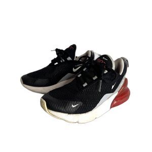 Nike Air Max 270 Shoes kids Size 12C Black Red White Athletic Sneakers 02372-013